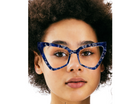 Angela In Blue Spot Jasper:  Women's Cat Eye Fits Medium To Wide Faces