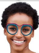 Bethel In Sleek Turquoise With Purple Brow: Women's Modified Oval/Fits Medium To Wide Faces