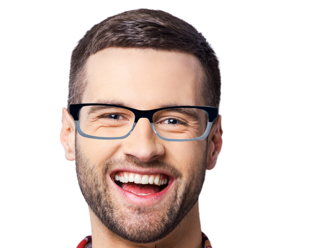 Amos In Faded Black Crystal: Unisex Square Fits Medium Size Faces