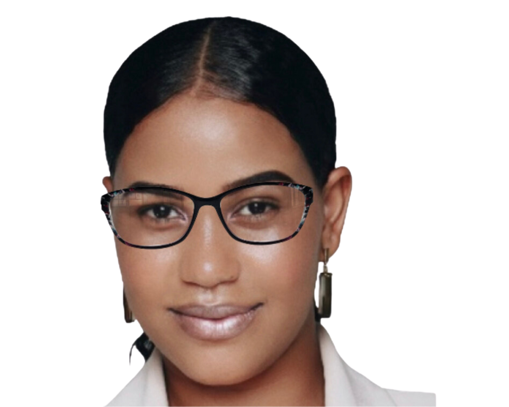Delilah In Speckled Paint Acetate:  Cat Eye Fits Medium Size Faces