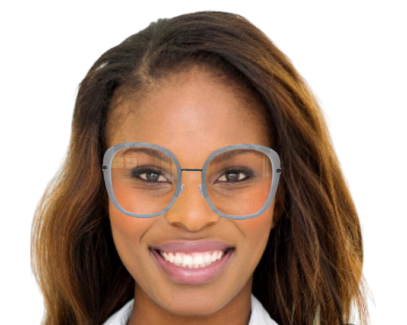Lydia In Gray Marble: Women's Modified Oval Fits Medium To Wide Faces (jill)