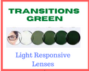 Non-prescription Green Transitions Lenses (100% UVA & UVB)