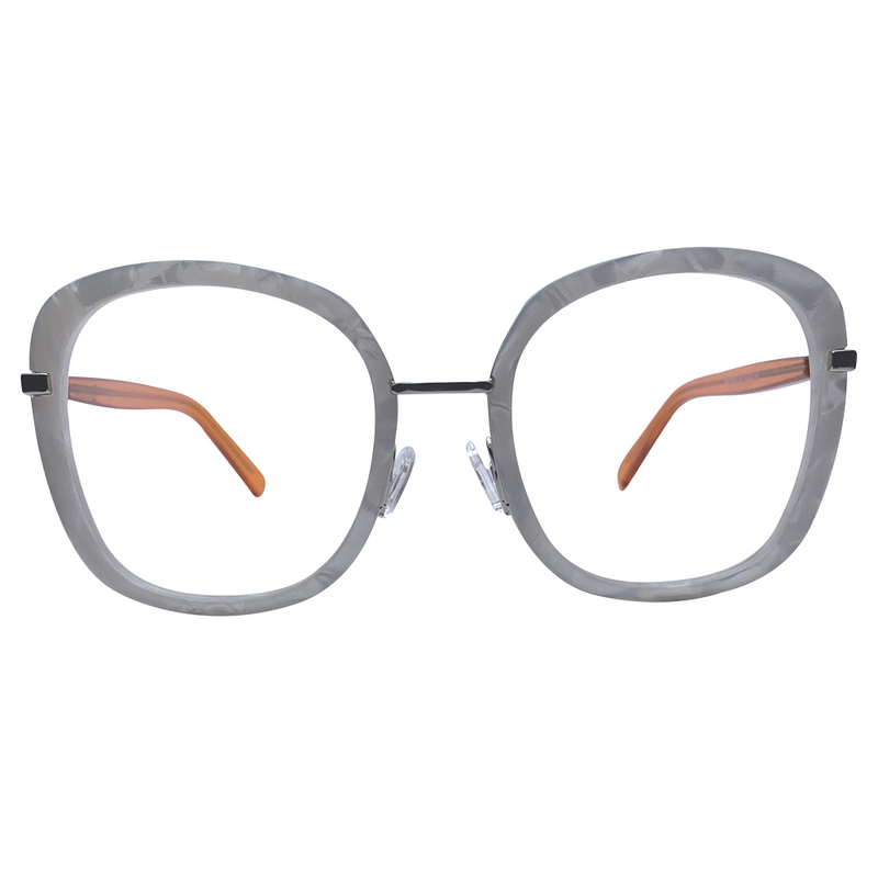 Lydia In Gray Marble: Women's Modified Oval Fits Medium To Wide Faces (jill)