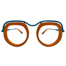 Bethel In Loquat Orange With Turquoise Top Bar:  Women's Modified Oval/Fits Medium To Wide Faces