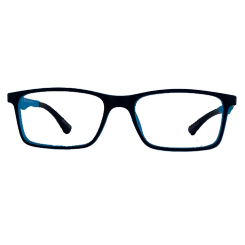 Baringer In Midnight Acetate With Blue Temples: Kid's Eyewear For Ages 8-12