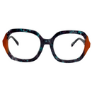 Abigail In Blue Stone Tortoise With Red:  Women's Modified Oval/Fits Medium To Wide Faces