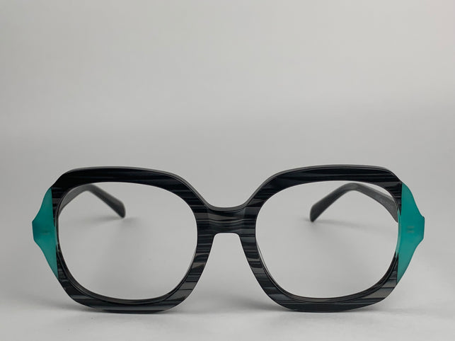 Abigail In Gray Stone Tortoise With Turquoise