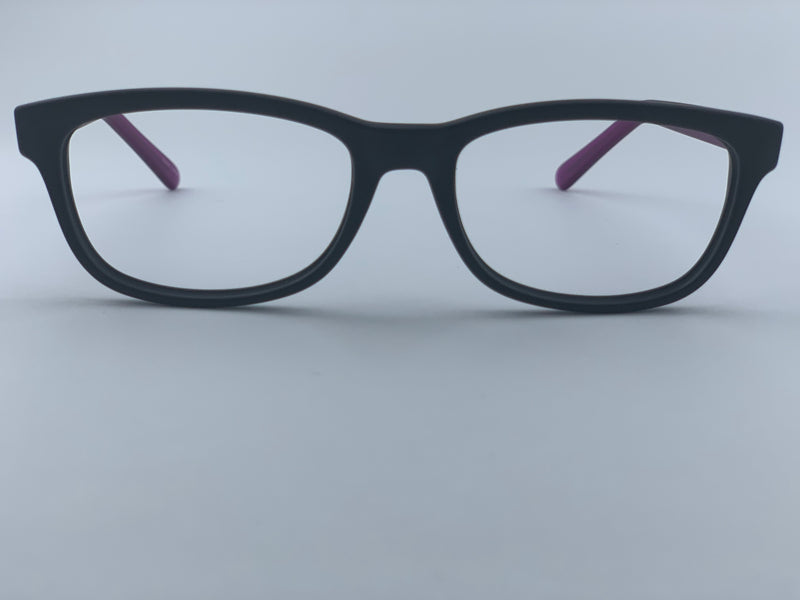 Daley In Charcoal Black With Purple Temples:  Unisex: Modified Oval Frame Fits Small To Medium Size Faces