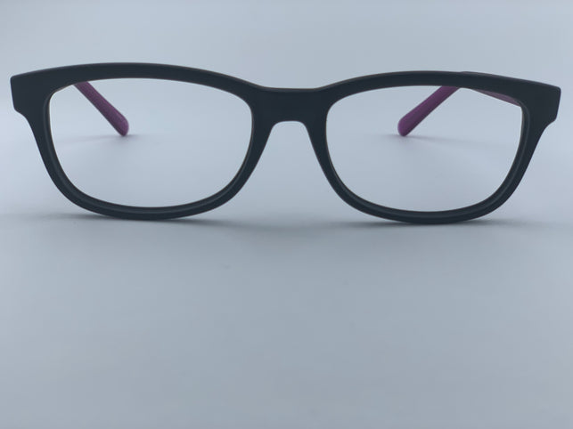 Daley In Charcoal Black With Purple Temples:  Unisex: Modified Oval Frame Fits Small To Medium Size Faces