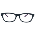 Daley In Charcoal Black With Purple Temples:  Unisex: Modified Oval Frame Fits Small To Medium Size Faces