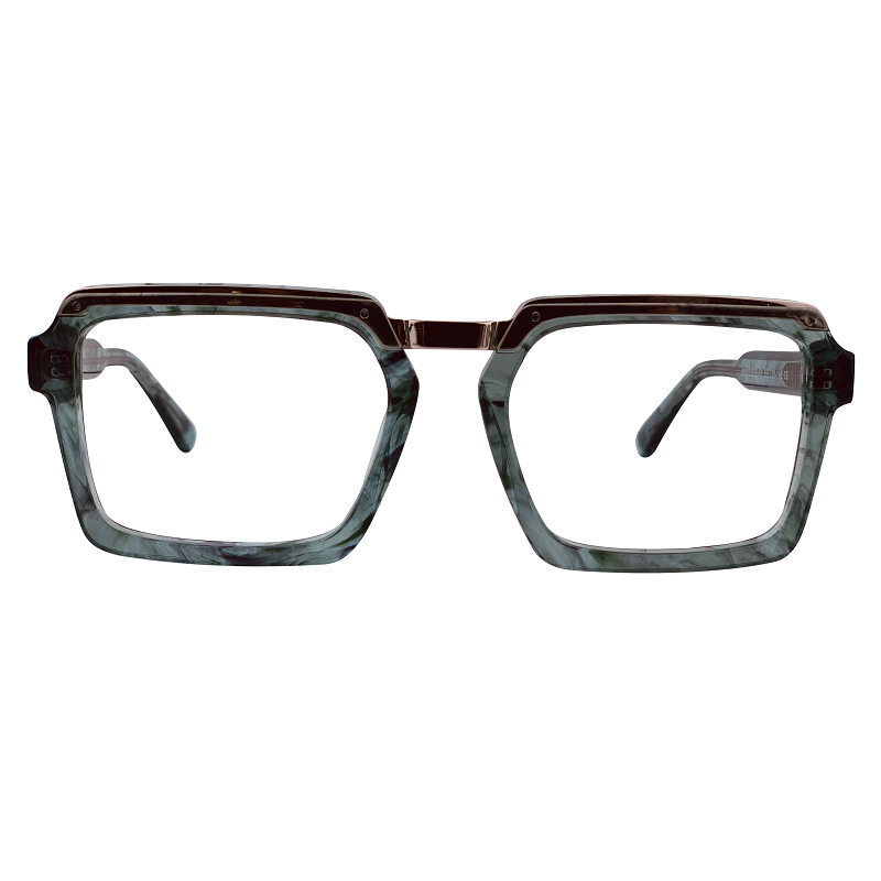 Gideon In Kakalou green Tortoise: Unisex Modified Square Fits Medium To Wide Faces