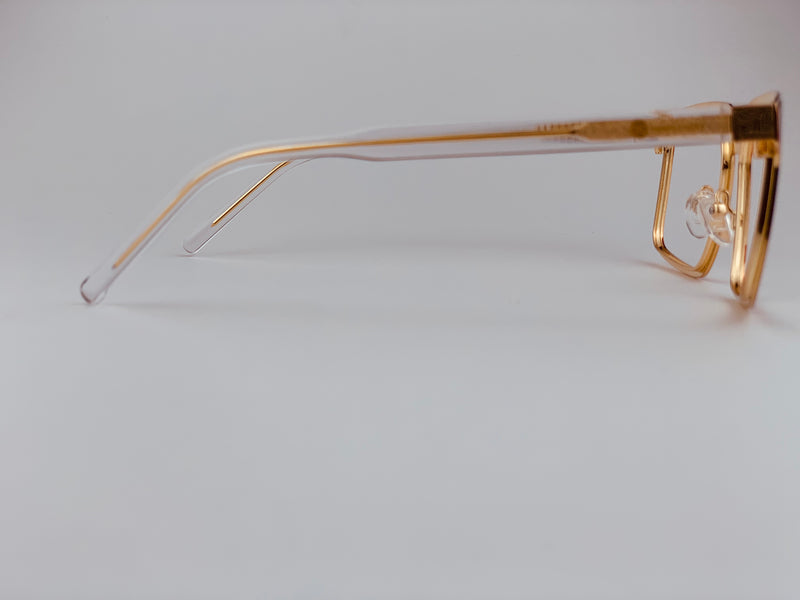 Enoch In Lambi Tortoise:  Unisex Square Metal fits Medium to Wide Faces