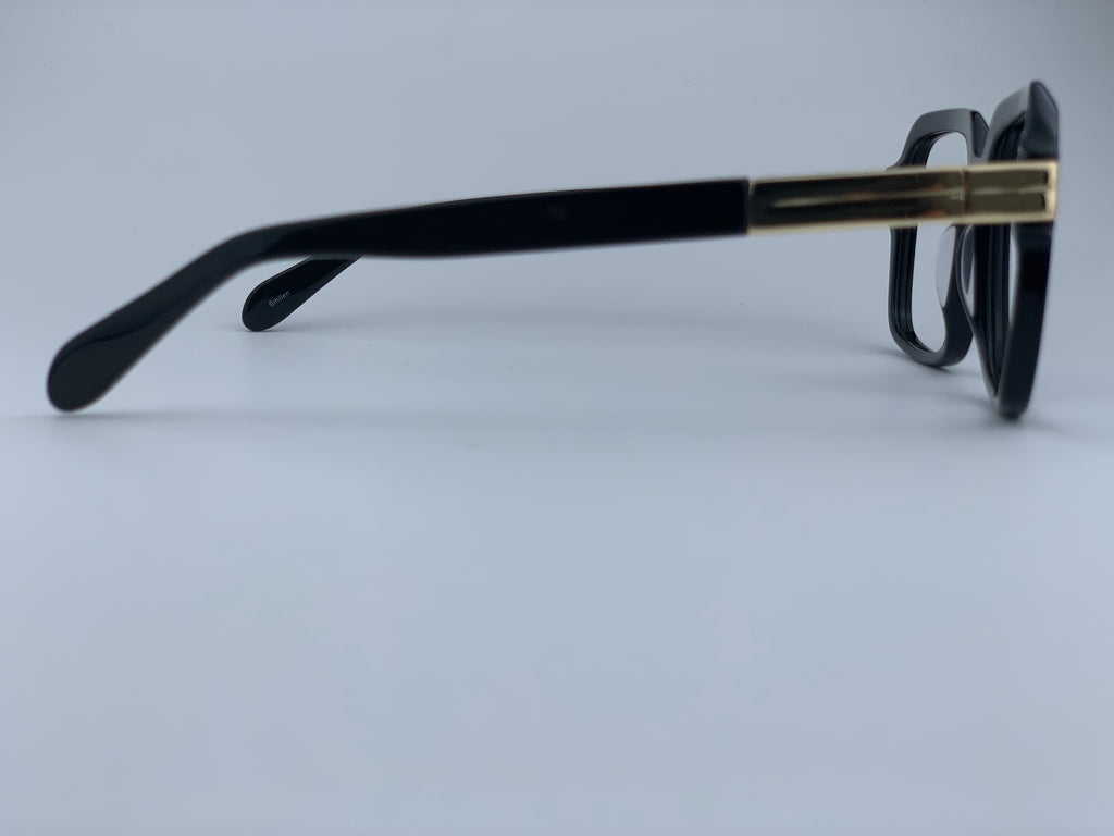 Ephraim In Black Silk Acetate : Unisex/Modified Square Frame Fits Medium To Wide Faces