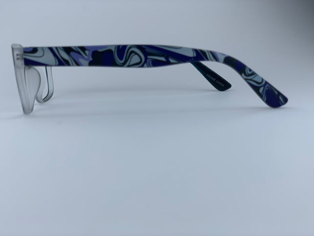 Micah In Midnight Black With Patterned Temples:Unisex Frame Fits Medium To wide Faces (jill)