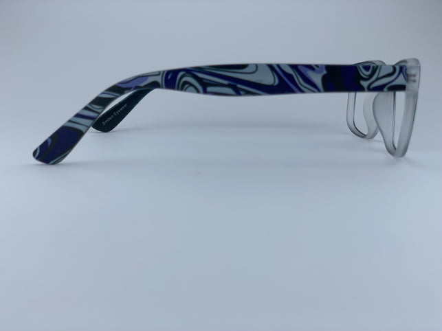 Micah In Midnight Black With Patterned Temples:Unisex Frame Fits Medium To wide Faces (jill)