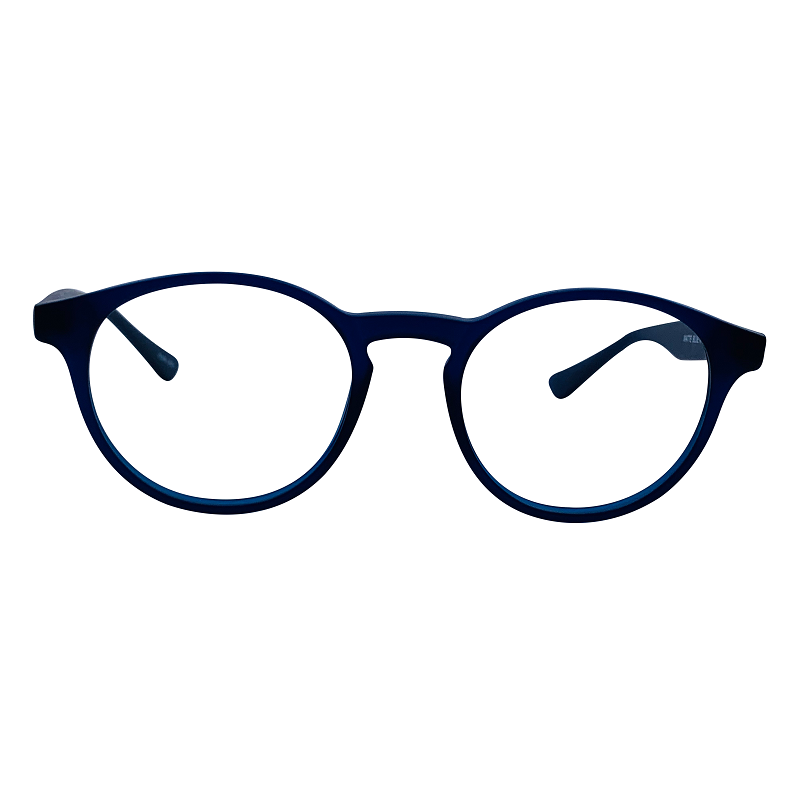 Felix In Blue Matte Acetate: Men's Round Fits Medium Size Faces 47-20-140