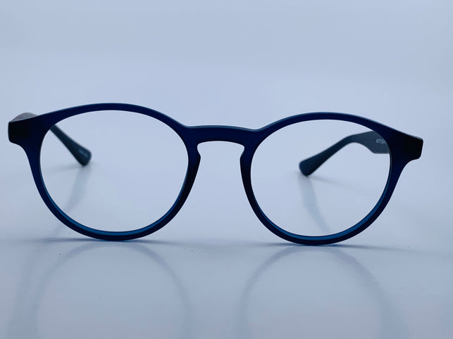 Felix In Blue Matte Acetate: Men's Round Fits Medium Size Faces 47-20-140