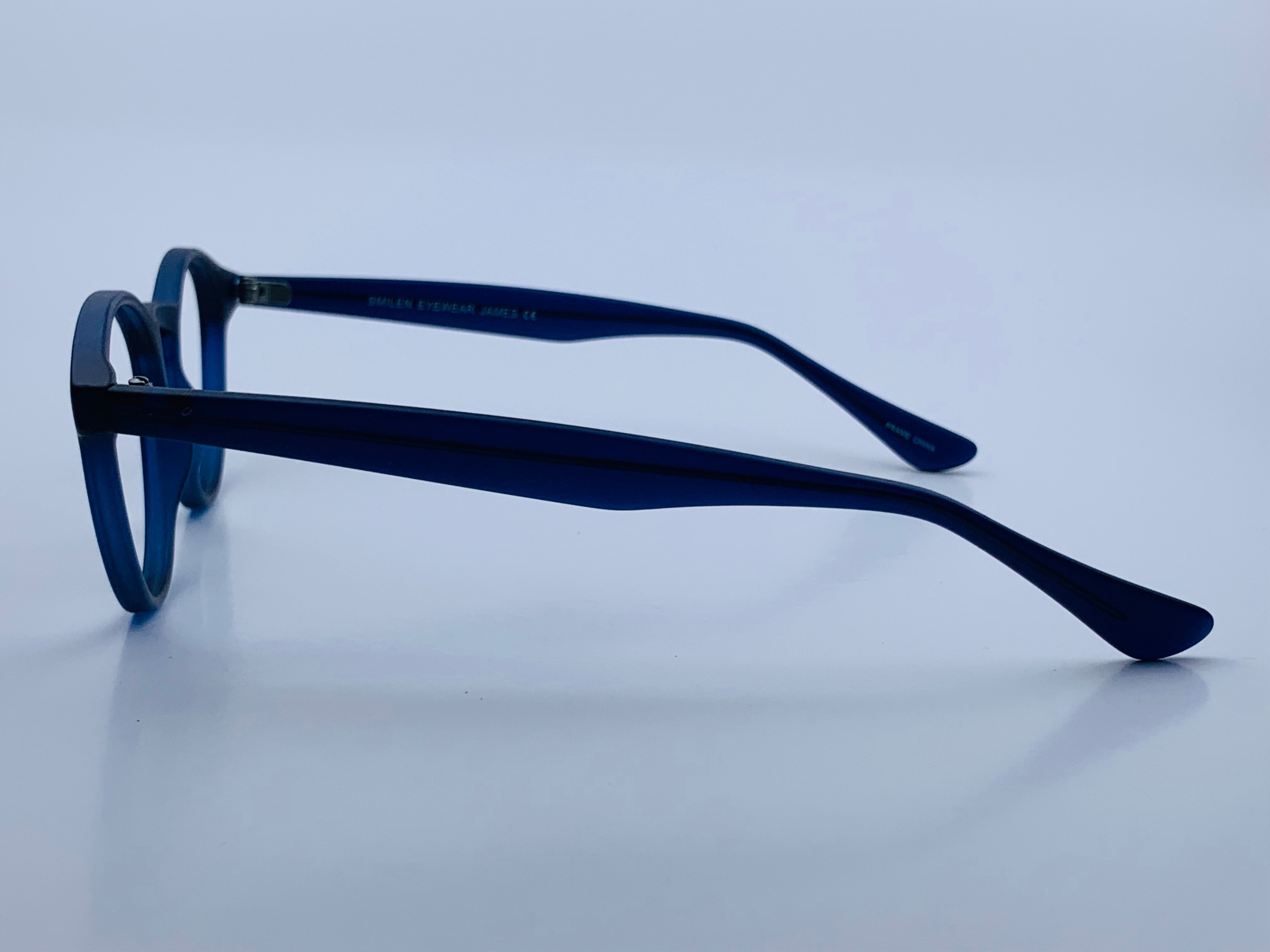 Felix In Blue Matte Acetate: Men's Round Fits Medium Size Faces 47-20-140