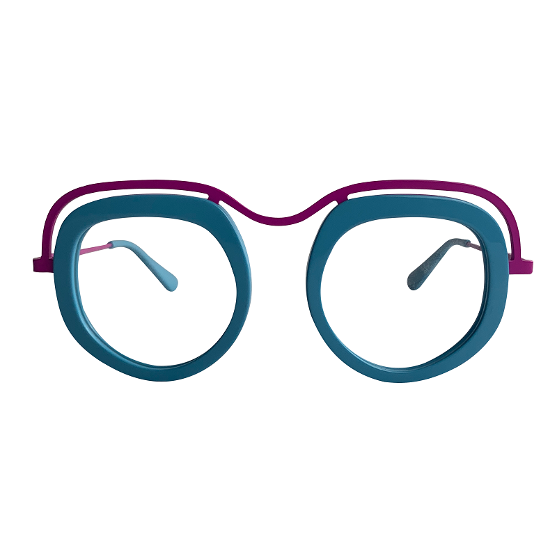Bethel In Sleek Turquoise With Purple Brow: Women's Modified Oval/Fits Medium To Wide Faces