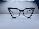 Angela In Dalmatian Stripe Acetate:  Women's Cat Eye/Fits Medium To Wide Faces