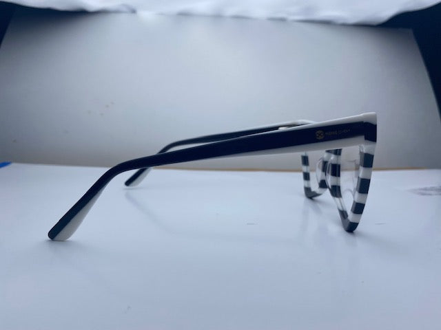 Angela In Dalmatian Stripe Acetate:  Women's Cat Eye/Fits Medium To Wide Faces