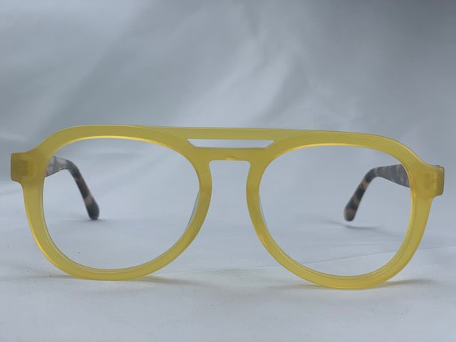 Harold In Translucent Banana:  Unisex Frame Fits Medium To Wide Faces