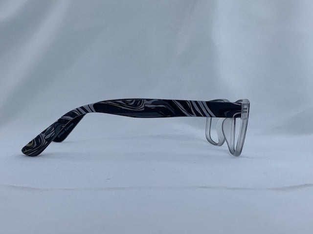 Micah In Sky Blue With Patterned Temples: Unisex Frame Fits Medium To wide Faces (jill)