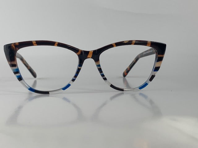 Eve In Blue Tortoise Specks:  Women's Eyewear Fits Medium Size Faces