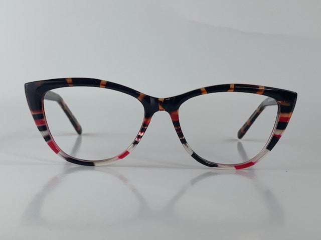 Eve In Red Tortoise Specks: Women's Cat Eye Fits Medium Size Faces