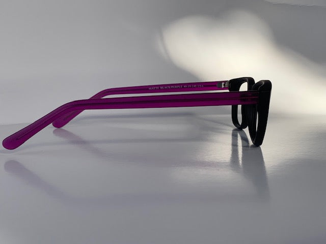Dina in Midnight Acetate Purple Temples:  women’s Eyewear fits narrow faces