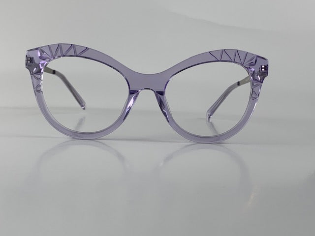 Leah In Transulucent Purple Acetate; Women's Cat Eye Fits Medium To Wide Faces (jill)