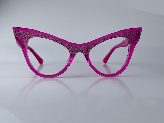 Delmas In Pink Crystal: Women's Cat Eye Fits Medium To Wide Faces