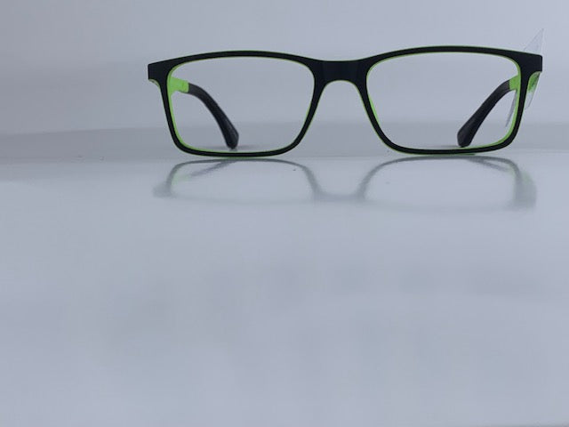 Baringer In Midnight Acetate With Lime Temples:  Kid's Eyewear For Ages 8-12