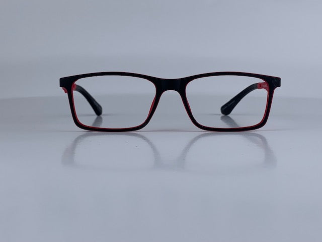 Baringer In Midnight Acetate With Ruby Red Temples: Kid's Eyewear Ages 8-12