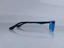 Baringer In Midnight Acetate With Blue Temples: Kid's Eyewear For Ages 8-12