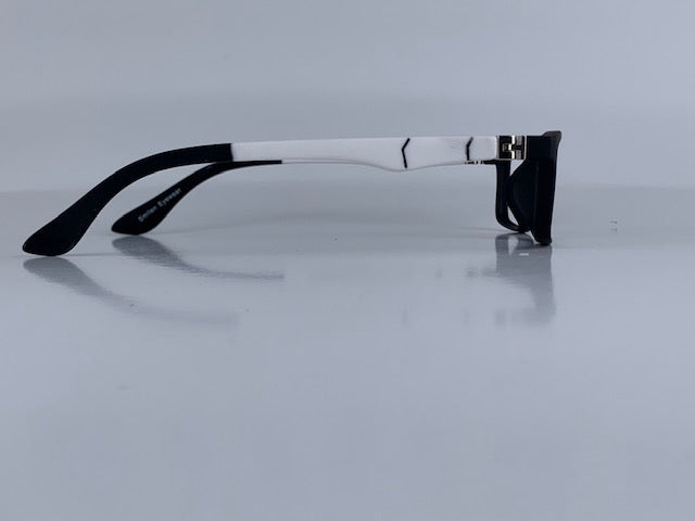 Bailey In Midnight Acetate With White Temples:  Kid's Eyewear For Ages 5-9 Years Old