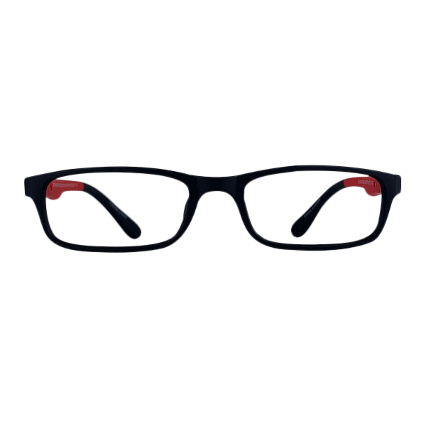 Jean In Midnight Acetate With Red Temples: Kid's Eyewear For Ages 8-12
