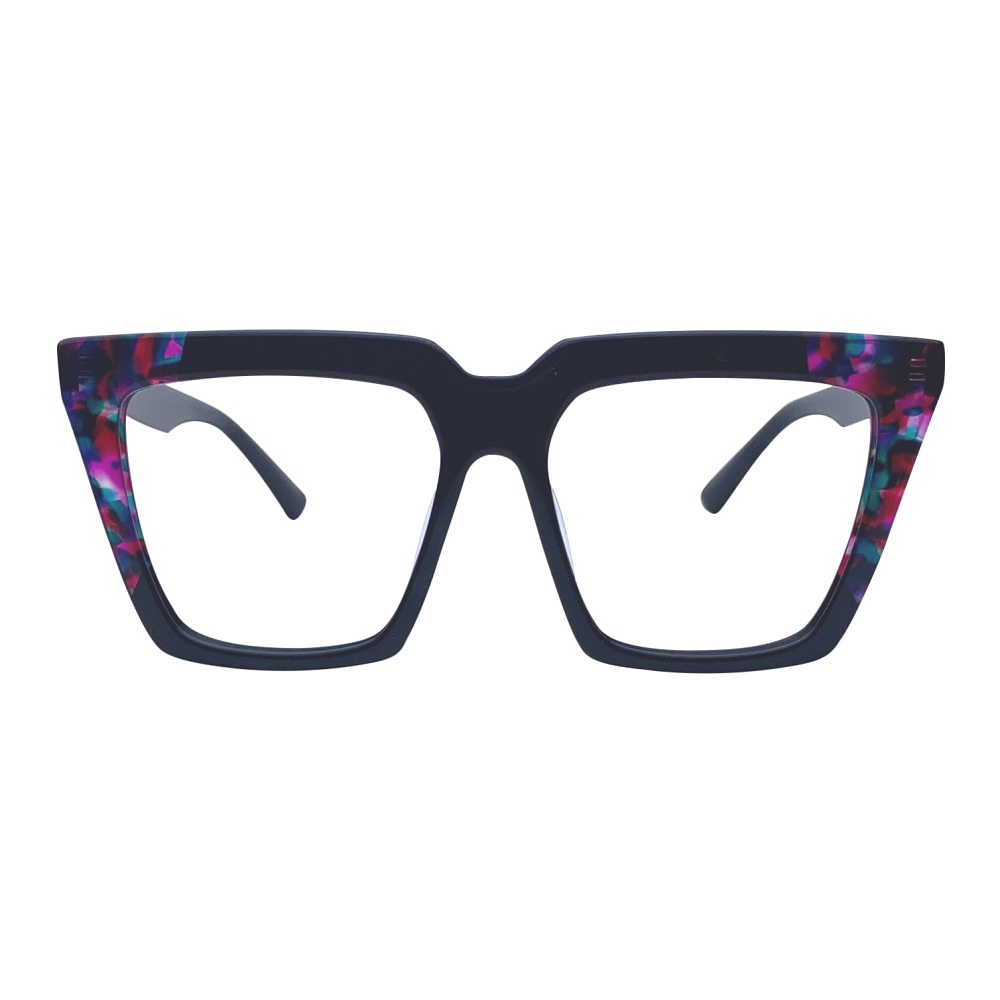 Rebecca In Black With Purple Sea Sediment:: Women's Modified Square Fits Medium To Wide Faces (jill)