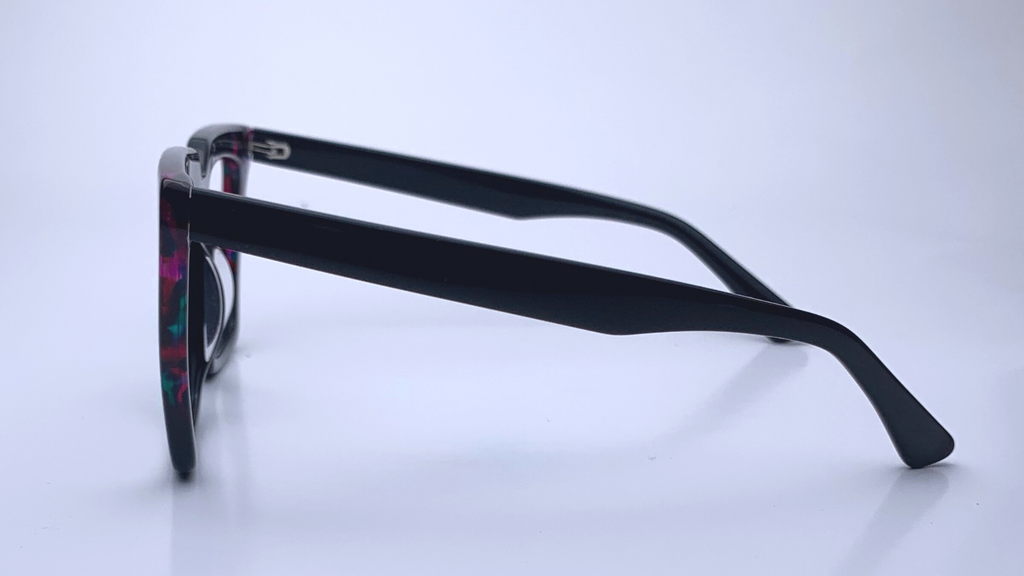 Rebecca In Black With Purple Sea Sediment:: Women's Modified Square Fits Medium To Wide Faces (jill)