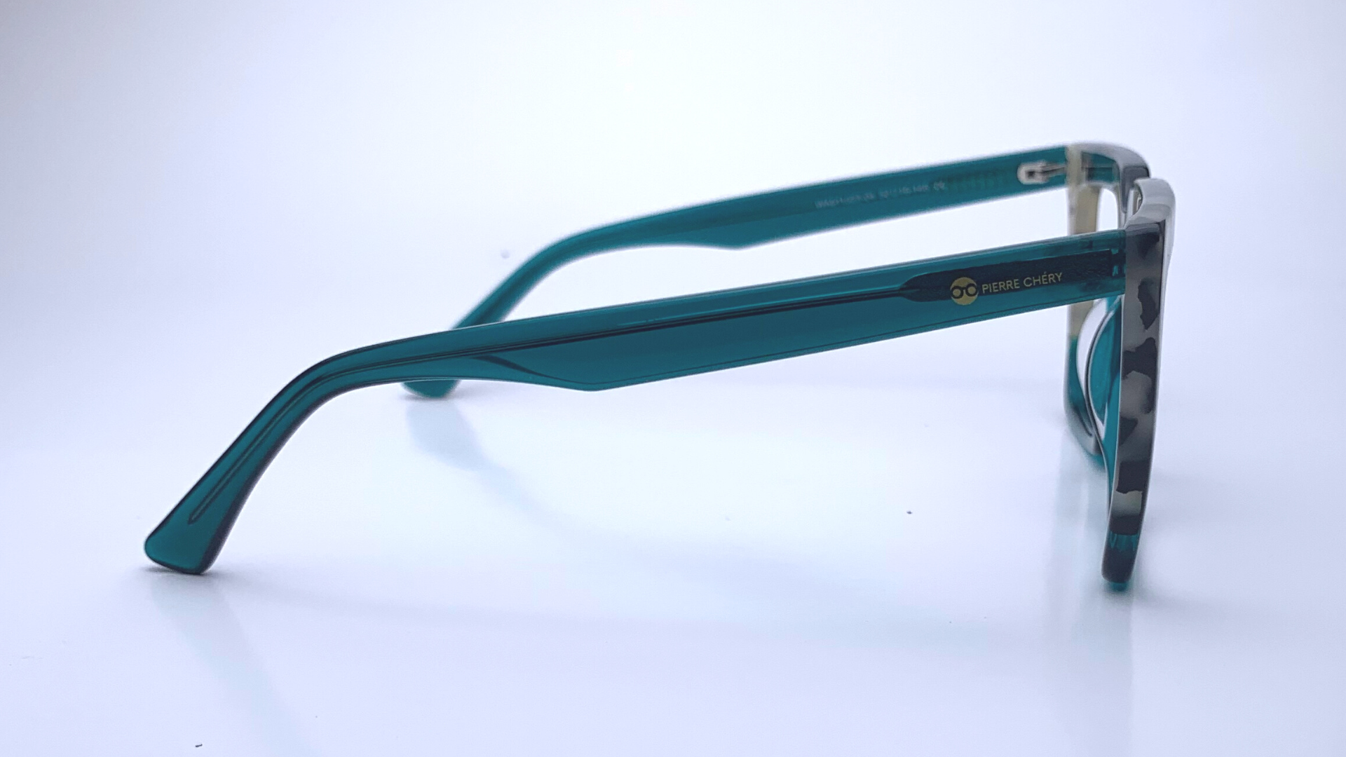 Esther In Acetate Turquoise With Dalmatian White  : Women's Modified Square Fits Medium To Wide Faces