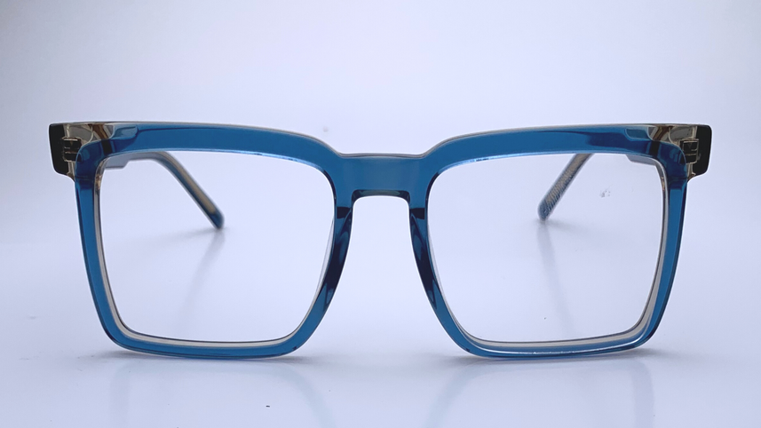Jonah In Sea Blue Tortoise: Unisex/Modified Square Fits Medium To Wide Faces (jill)