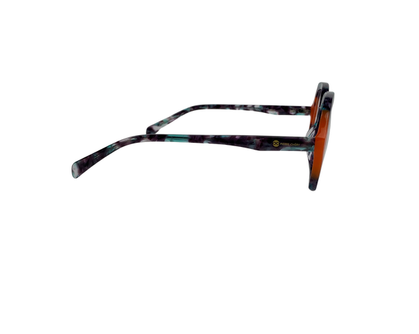 Abigail In Blue Stone Tortoise With Red:  Women's Modified Oval/Fits Medium To Wide Faces