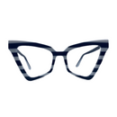 Angela In Dalmatian Stripe Acetate:  Women's Cat Eye/Fits Medium To Wide Faces