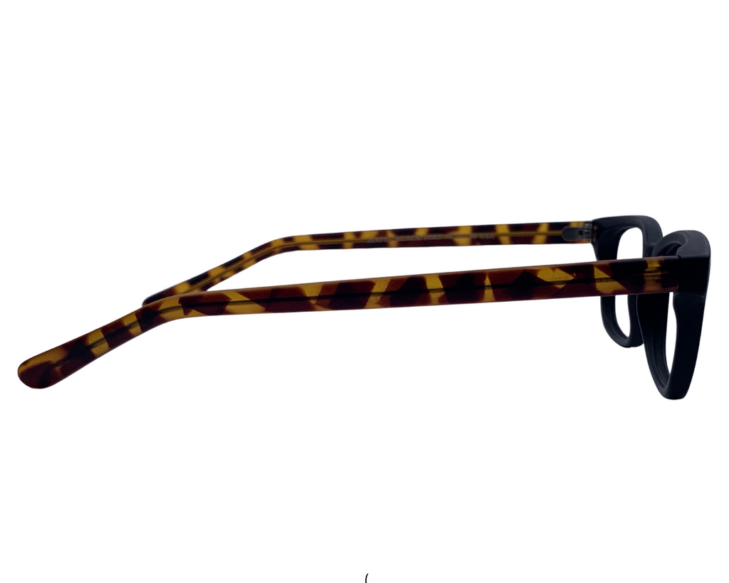 Shane In Charcoal Black With Tortoise: Unisex Frame With Modified Oval Fits Small To Medium Size Faces 48-19-140