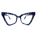 Angela In Blue Spot Jasper:  Women's Cat Eye Fits Medium To Wide Faces