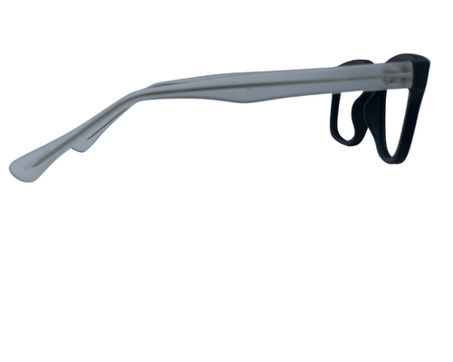 Elon In Black With Translucent Temples:  Unisex/ Modified Oval Frame Fits Medium To Wide Faces