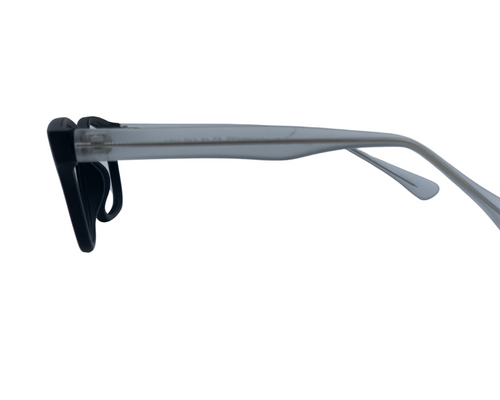 Elon In Black With Translucent Temples:  Unisex/ Modified Oval Frame Fits Medium To Wide Faces