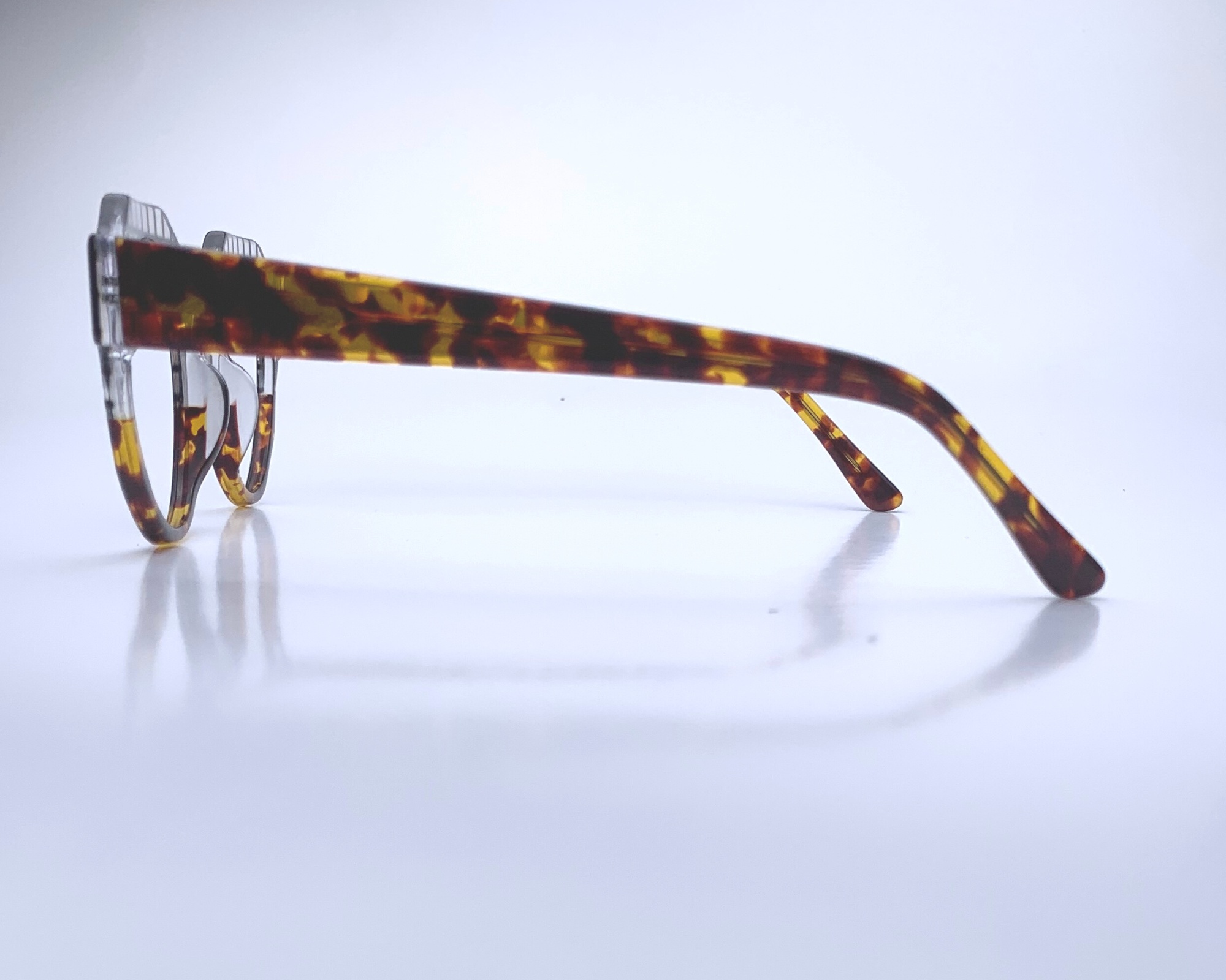 Rachel In Translucent Grid Tortoise:  Womens Modified Oval Fits Medium To Wide Faces (jill)