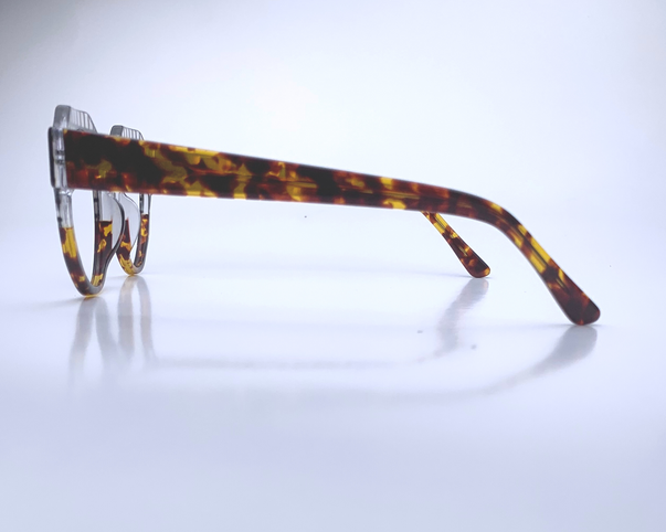 Rachel In Translucent Grid Tortoise:  Womens Modified Oval Fits Medium To Wide Faces (jill)