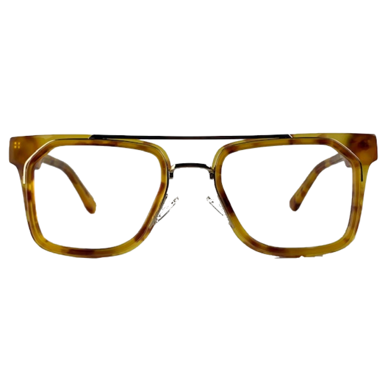 Abel In Banana Tortoise: Unisex Square Fits Medium To Wide Faces